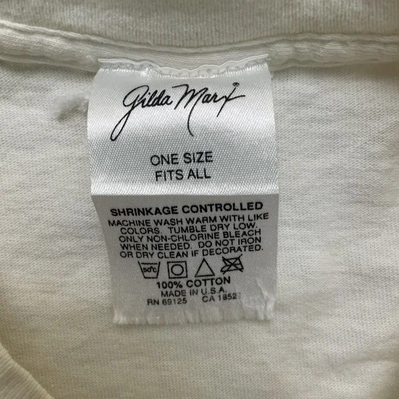 Vintage GILDA Marx art shirt mens Large white 1990s single stitch abstract - Picture 5 of 9